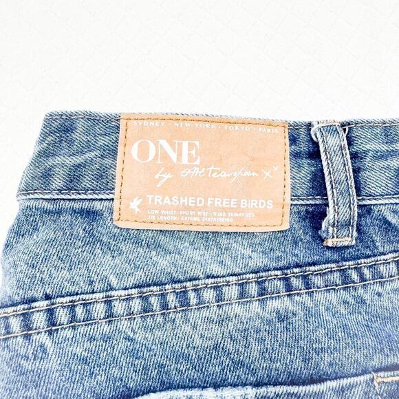 One by One Teaspon Thrashed Free Birds Low Waist Denim Jeans Size 25 - Picture 10 of 11